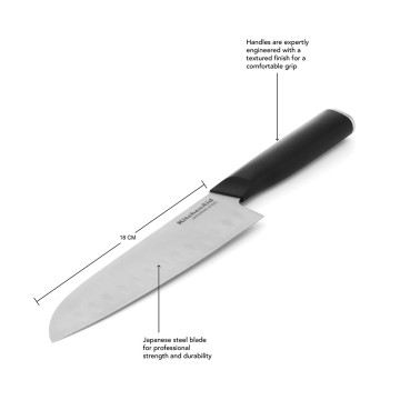 Ніж сантоку KitchenAid Coreline з захисним чохлом для леза, 18 см (KOG7IKSSOHOBA)