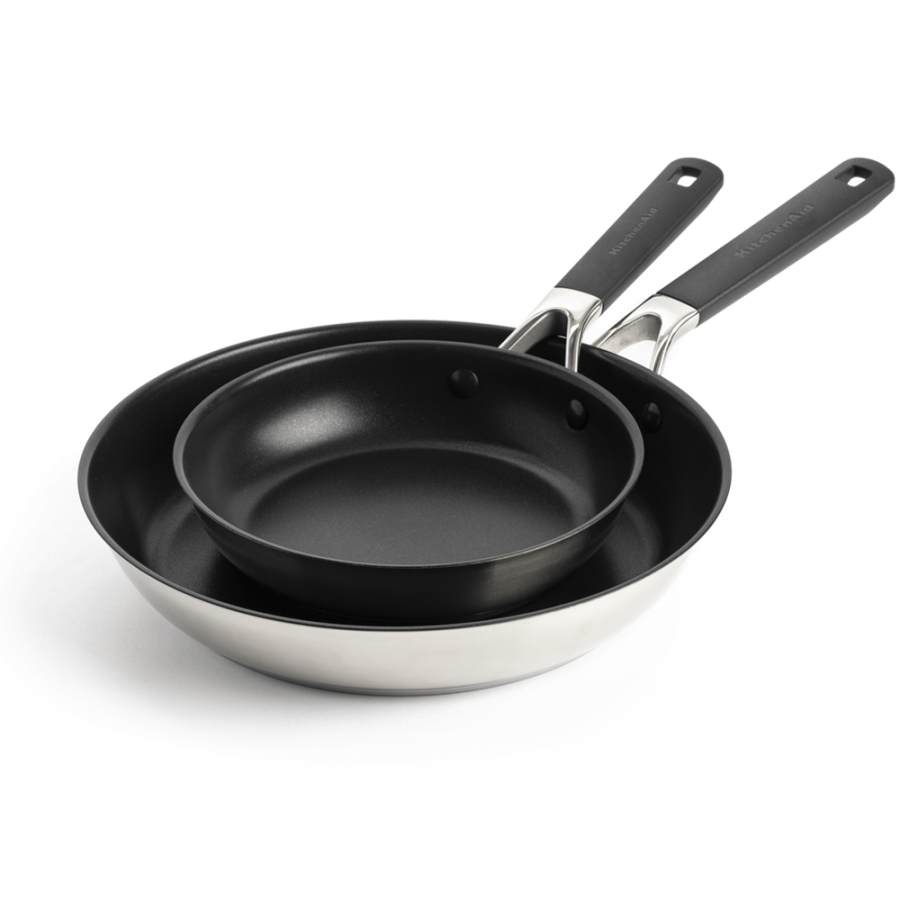 Набір сковорід 20+28 см KitchenAid Classic Stainless Steel (CC005706-001)