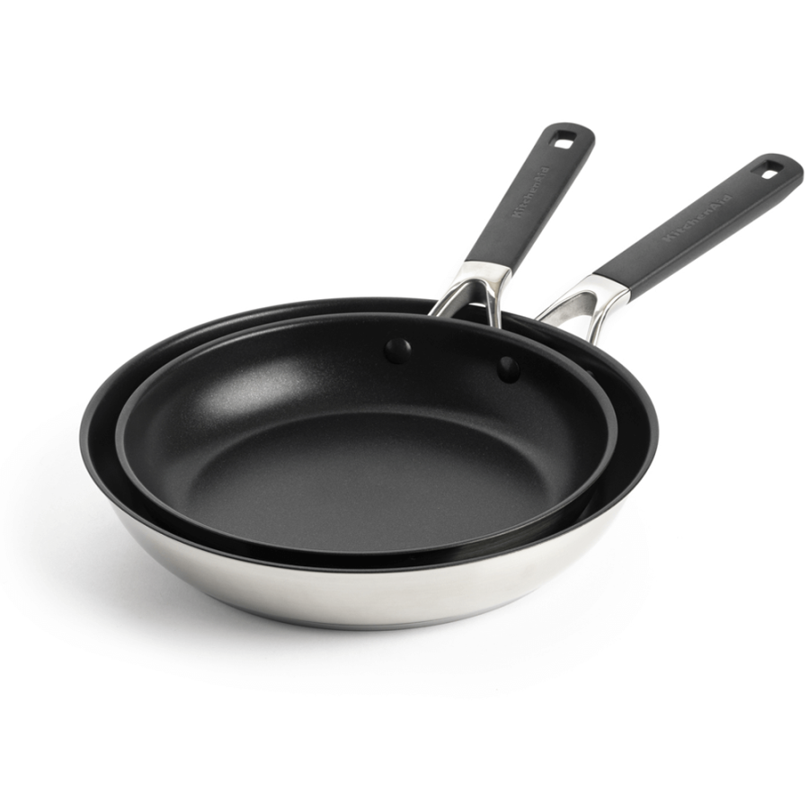 Набір сковорід 24+28 см KitchenAid Classic Stainless Steel (CC005707-001)