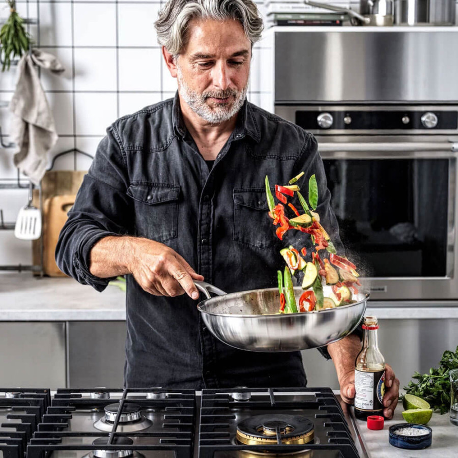 Вок з кришкою 28 см, 3,5л KitchenAid Multiply Stainless Steel (CC003254-001)