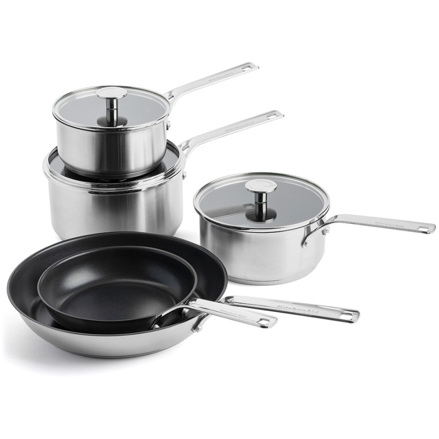 Набір посуду 16/18/20 см, 1,49/2,13/3,11 л, 20+28 см KitchenAid Stainless Steel Sheet (CC004221-001)