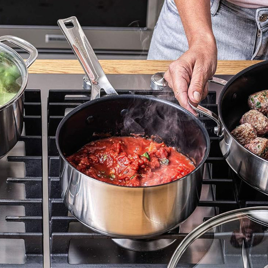 Набір посуду 16/18/20 см, 1,49/2,13/3,11 л, 20+28 см KitchenAid Stainless Steel Sheet (CC004221-001)