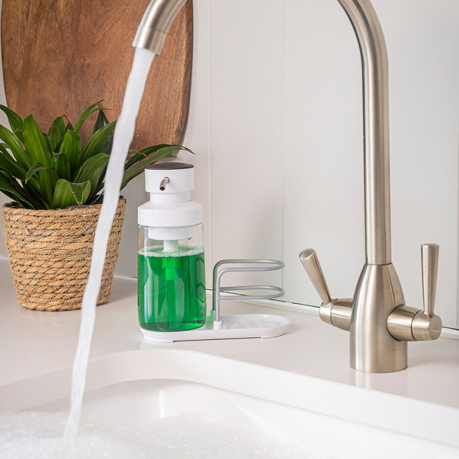 Диспенсер для миючого засобу з підставкою для губки KitchenAid Sinkware, 350 мл, білий (KEG887OSWH)